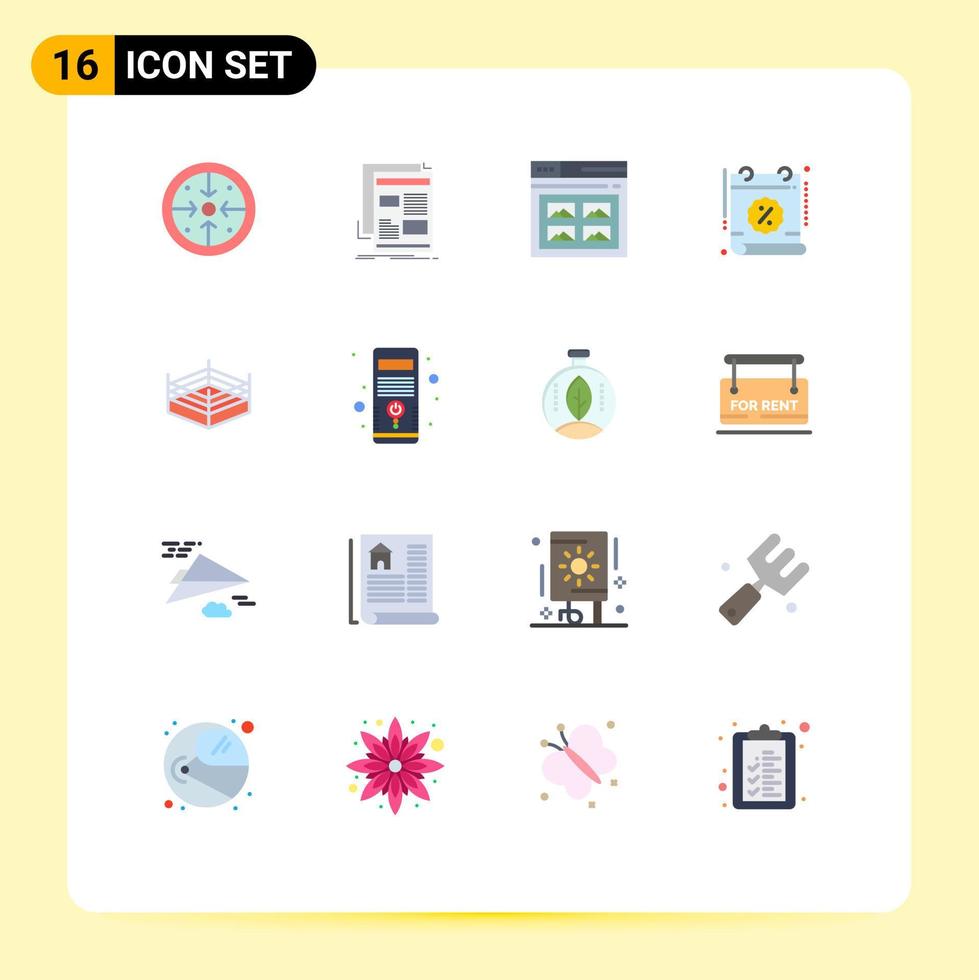 paquete de dieciséis moderno plano colores señales y símbolos para web impresión medios de comunicación tal como por ciento calendario medios de comunicación imagen web editable paquete de creativo vector diseño elementos