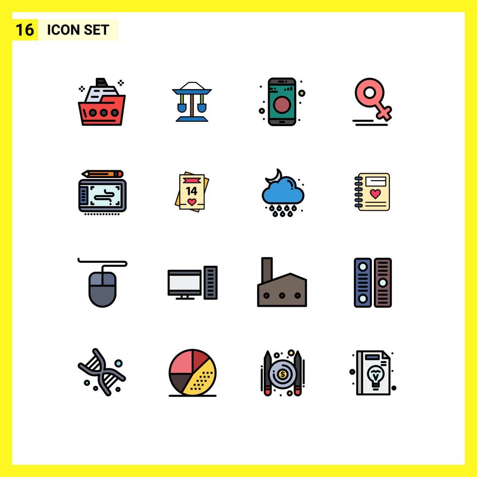 16 Creative Icons Modern Signs and Symbols of art love balance gander sign Editable Creative Vector Design Elements