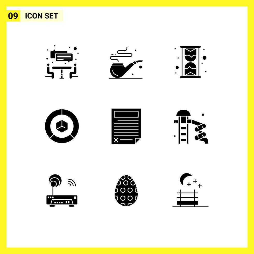 Set of 9 Modern UI Icons Symbols Signs for page data watch contract logistic Editable Vector Design Elements
