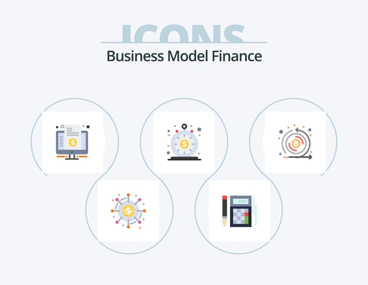 Finanzas plano icono paquete 5 5 icono diseño. préstamo. finanzas. financiero. compra. factura vector