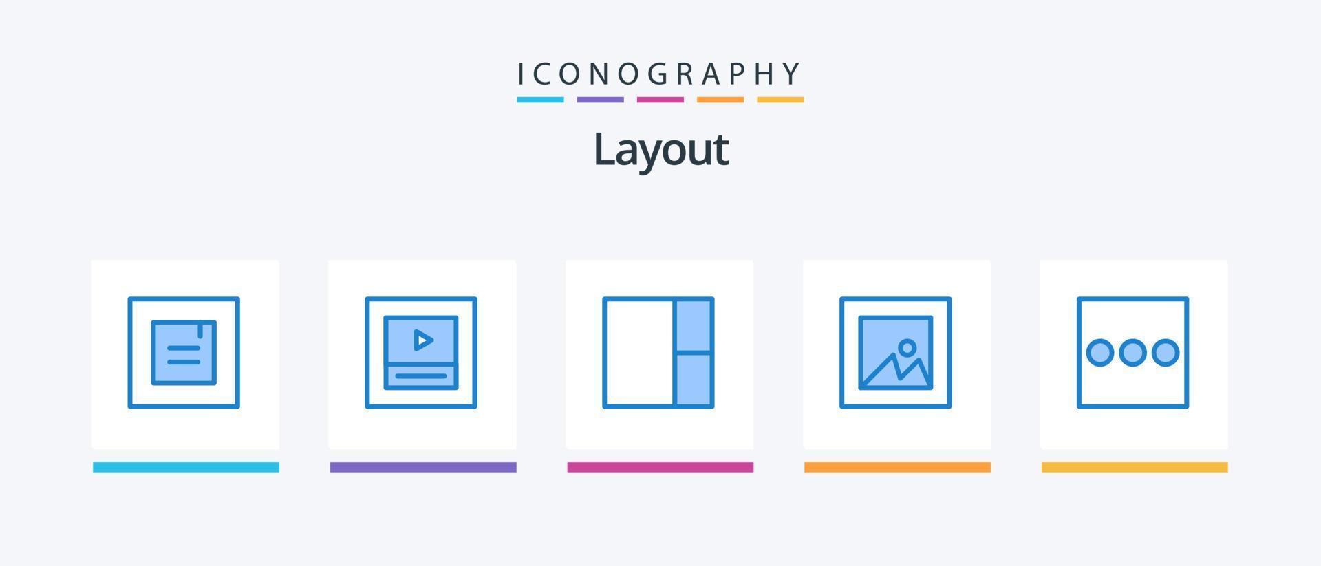 Layout Blue 5 Icon Pack Including . image. menu. Creative Icons Design vector