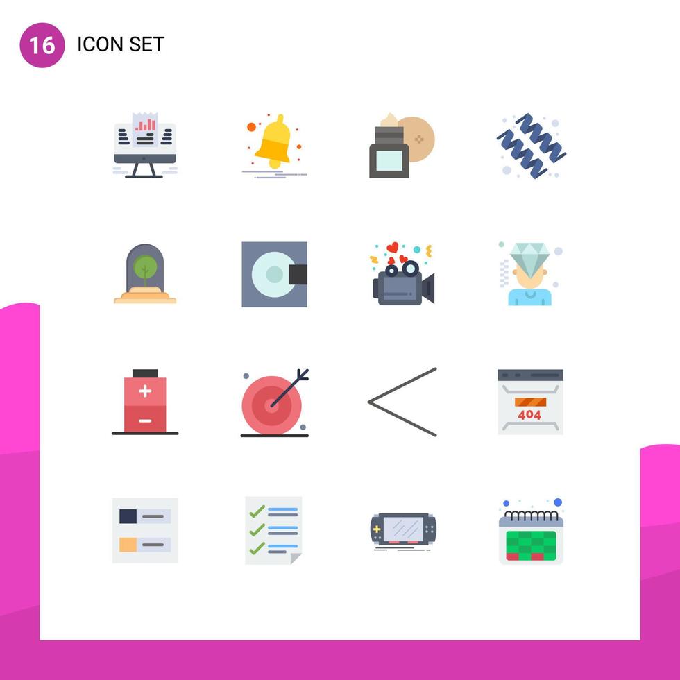16 Universal Flat Colors Set for Web and Mobile Applications vitamin protein alert diet moisturizer Editable Pack of Creative Vector Design Elements