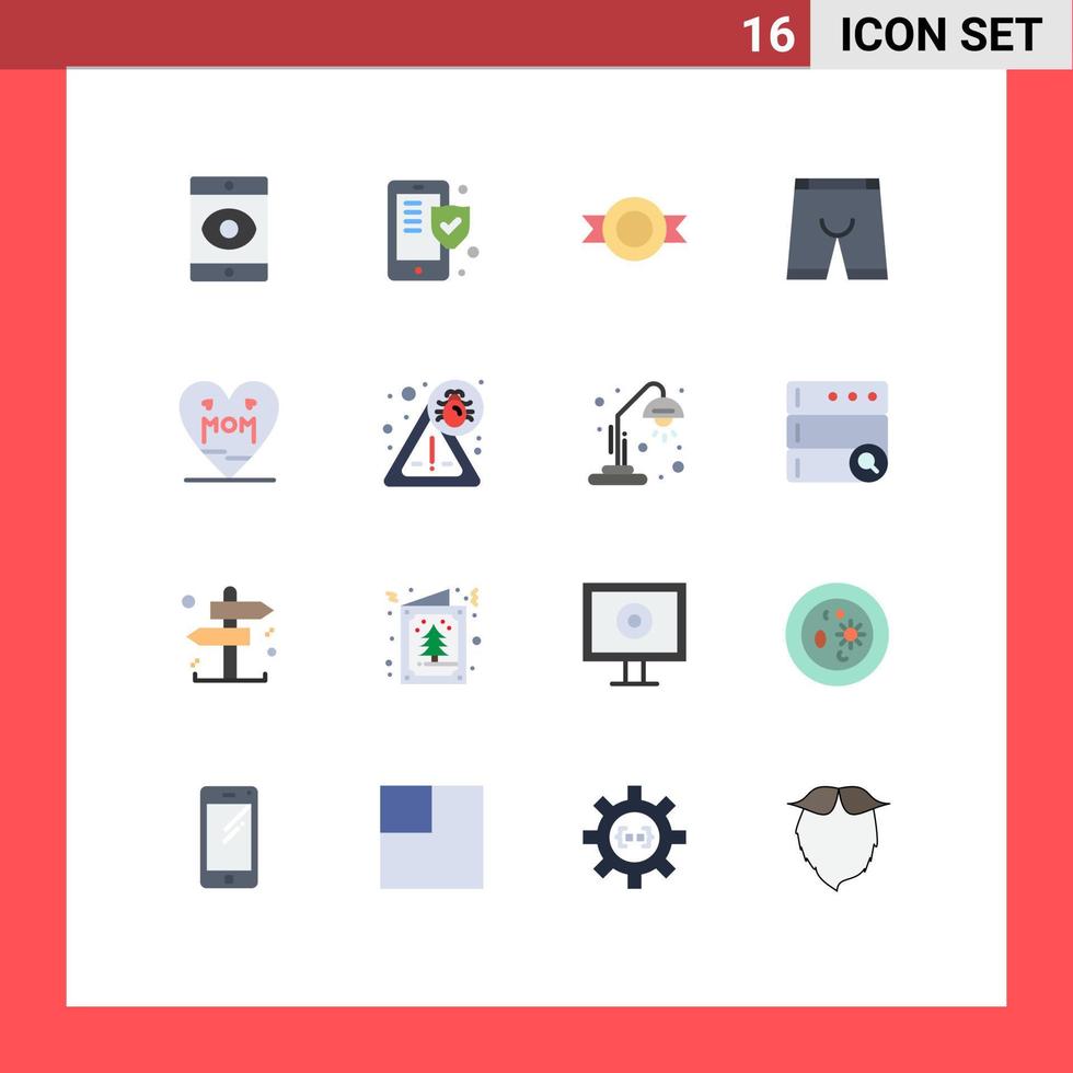 16 Flat Color concept for Websites Mobile and Apps mom heart logo underwear clothing Editable Pack of Creative Vector Design Elements