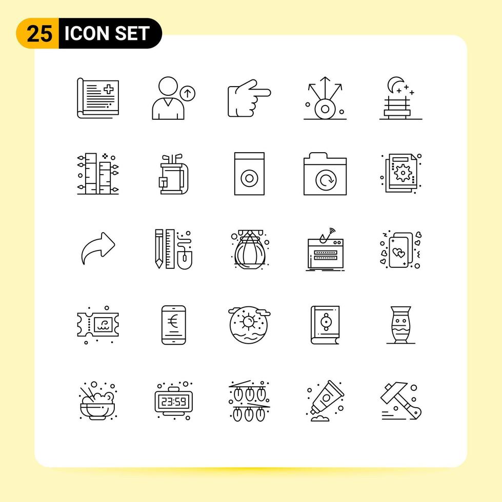 25 Creative Icons Modern Signs and Symbols of botanical night seat finger nature export Editable Vector Design Elements