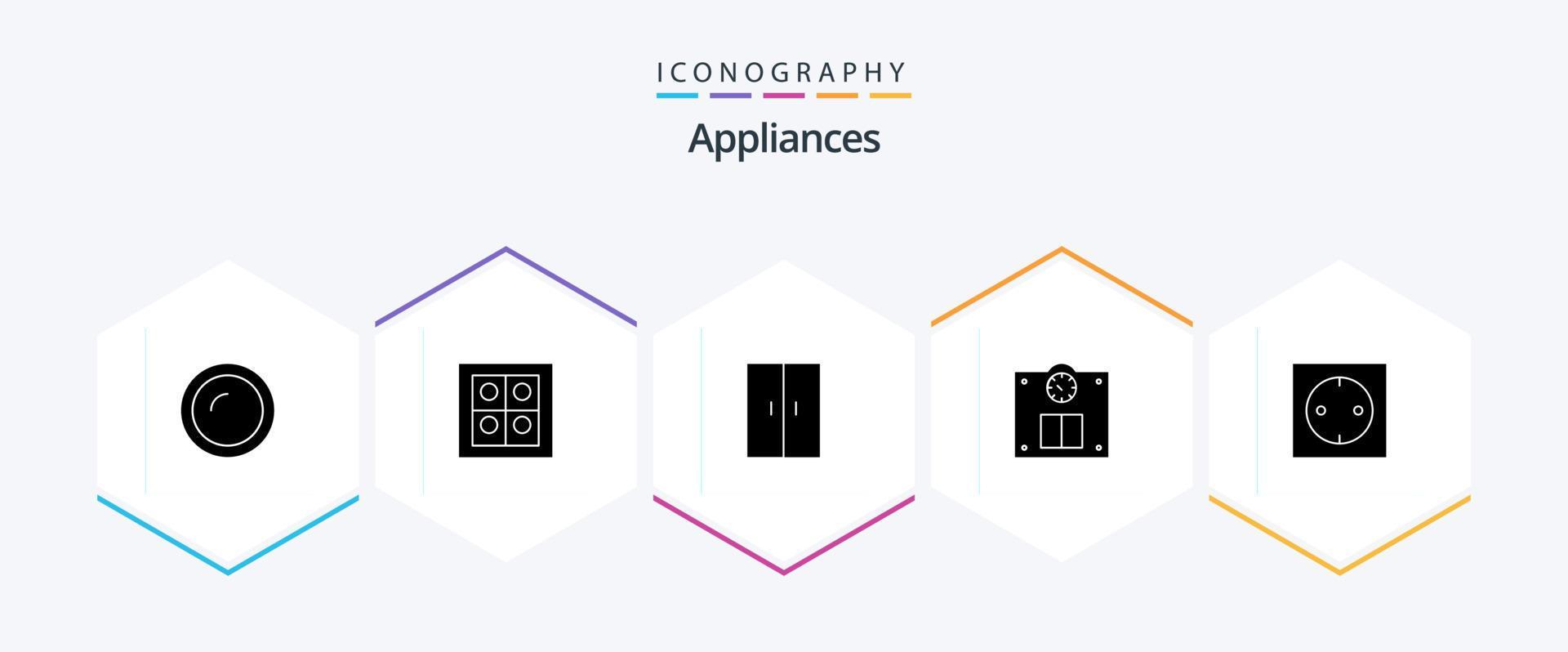 Appliances 25 Glyph icon pack including modern. appliances. furniture