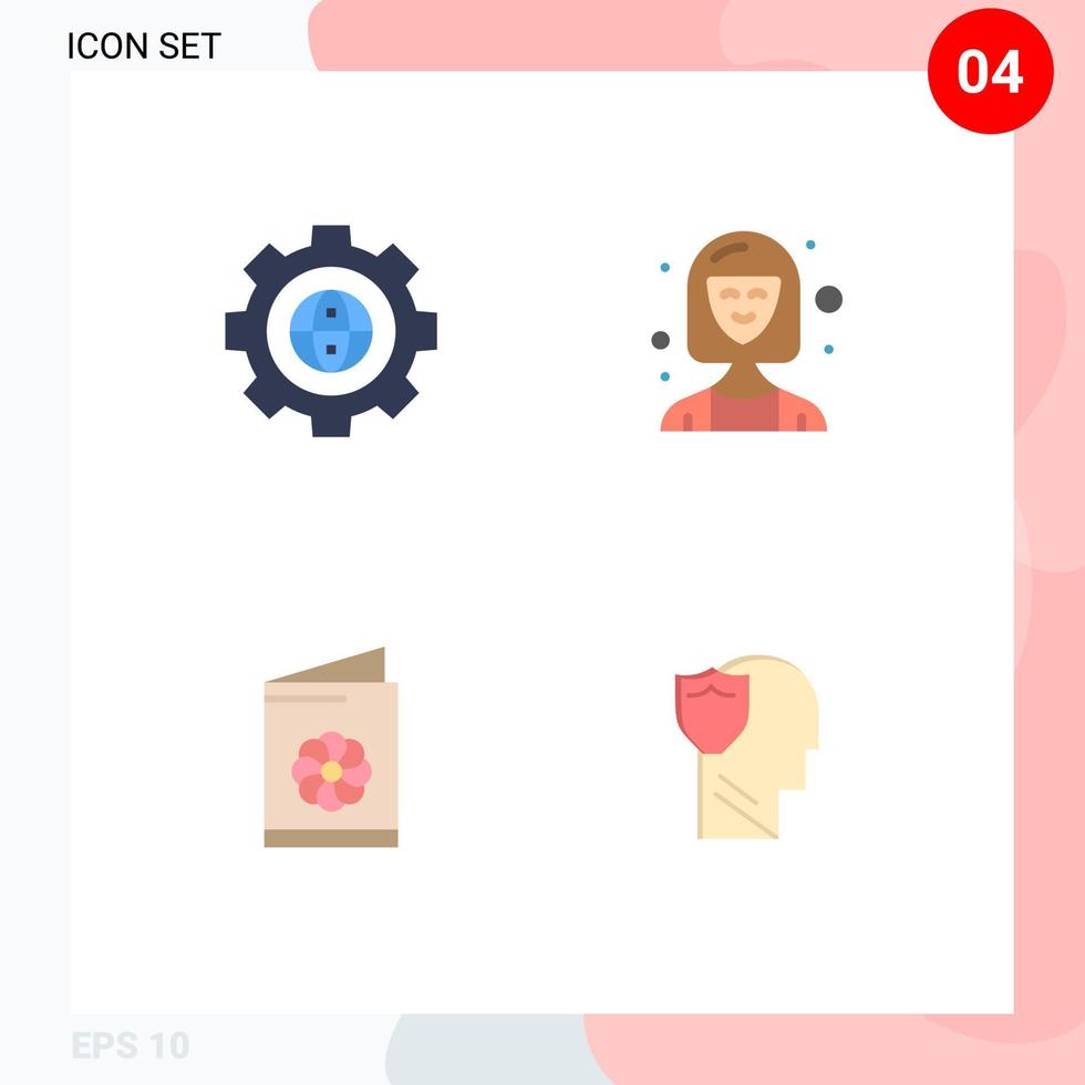 Stock Vector Icon Pack of 4 Line Signs and Symbols for browser manager development consultant card Editable Vector Design Elements