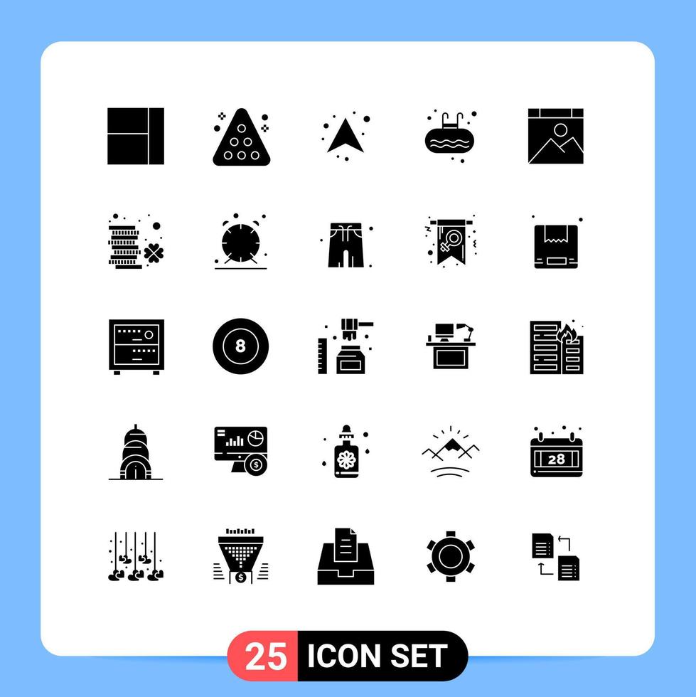 25 Solid Glyph concept for Websites Mobile and Apps computer swim arrows sport ladder Editable Vector Design Elements
