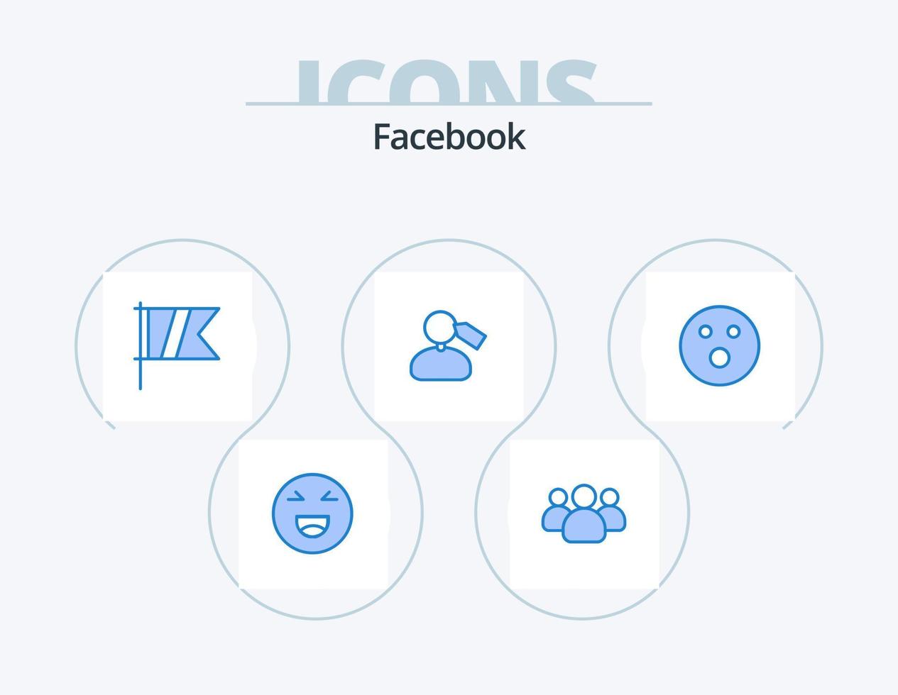 Facebook Blue Icon Pack 5 Icon Design. folf. work. golf. mane. tag vector