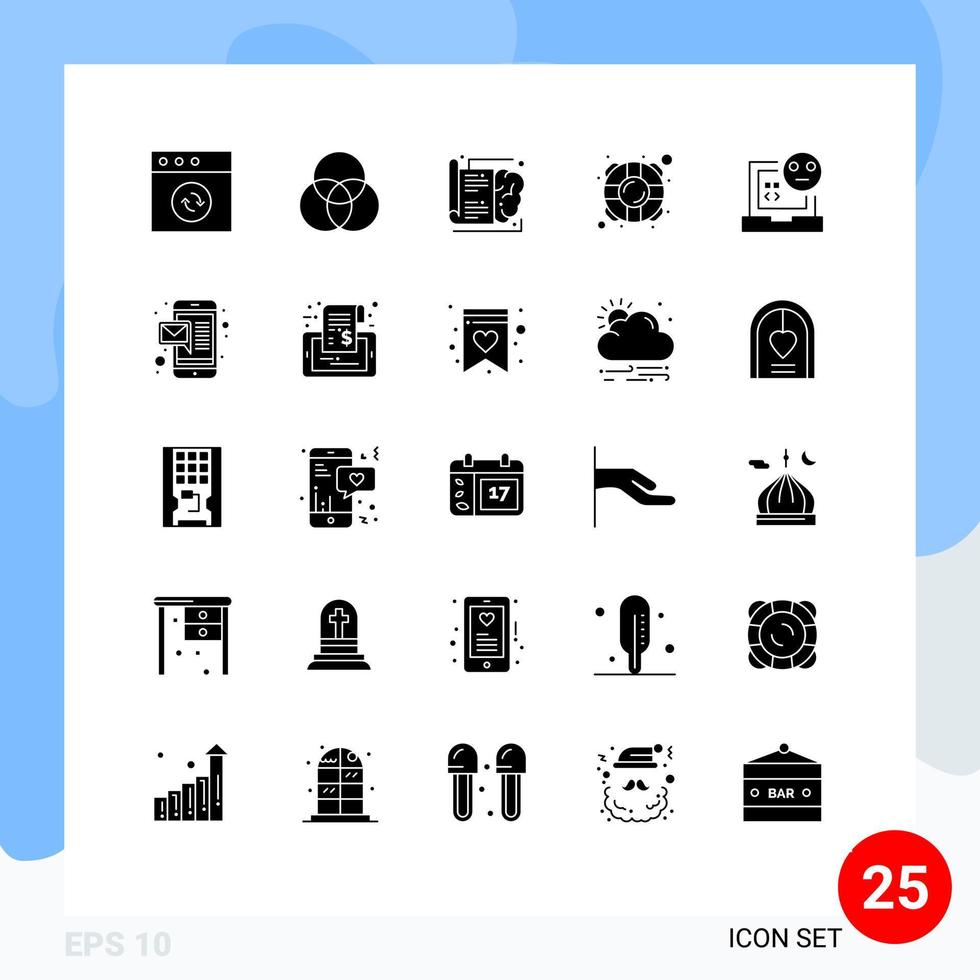 25 Creative Icons Modern Signs and Symbols of development bug knowledge bad saver Editable Vector Design Elements