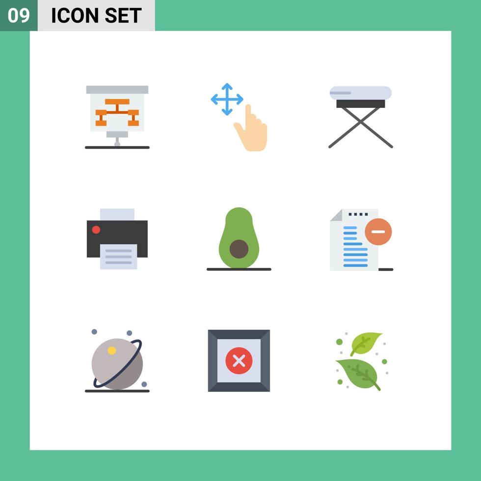 valores vector icono paquete de 9 9 línea señales y símbolos para comida impresora mueble hardware dispositivos editable vector diseño elementos