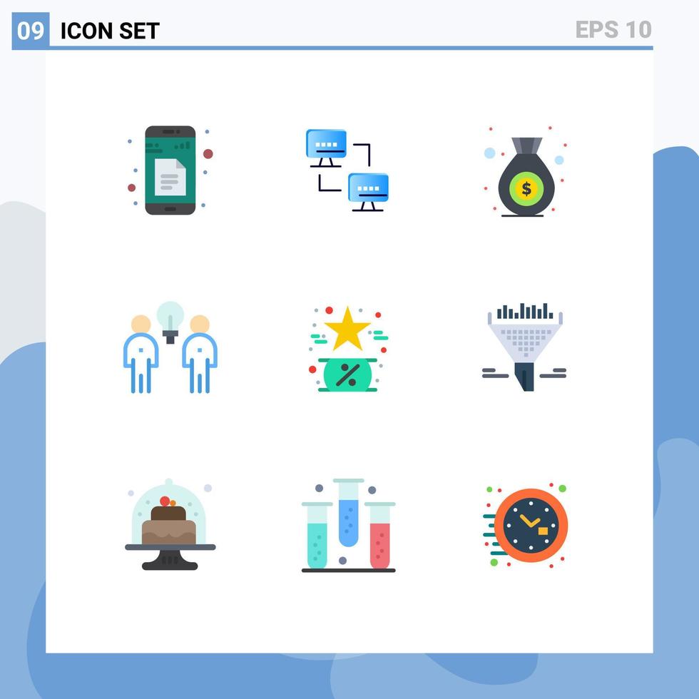 Stock Vector Icon Pack of 9 Line Signs and Symbols for favorite teamwork bag team idea Editable Vector Design Elements