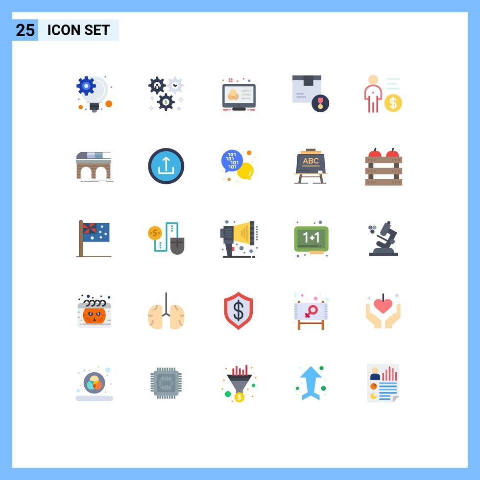 Group of 25 Modern Flat Colors Set for product delivery creative certificate designer Editable Vector Design Elements