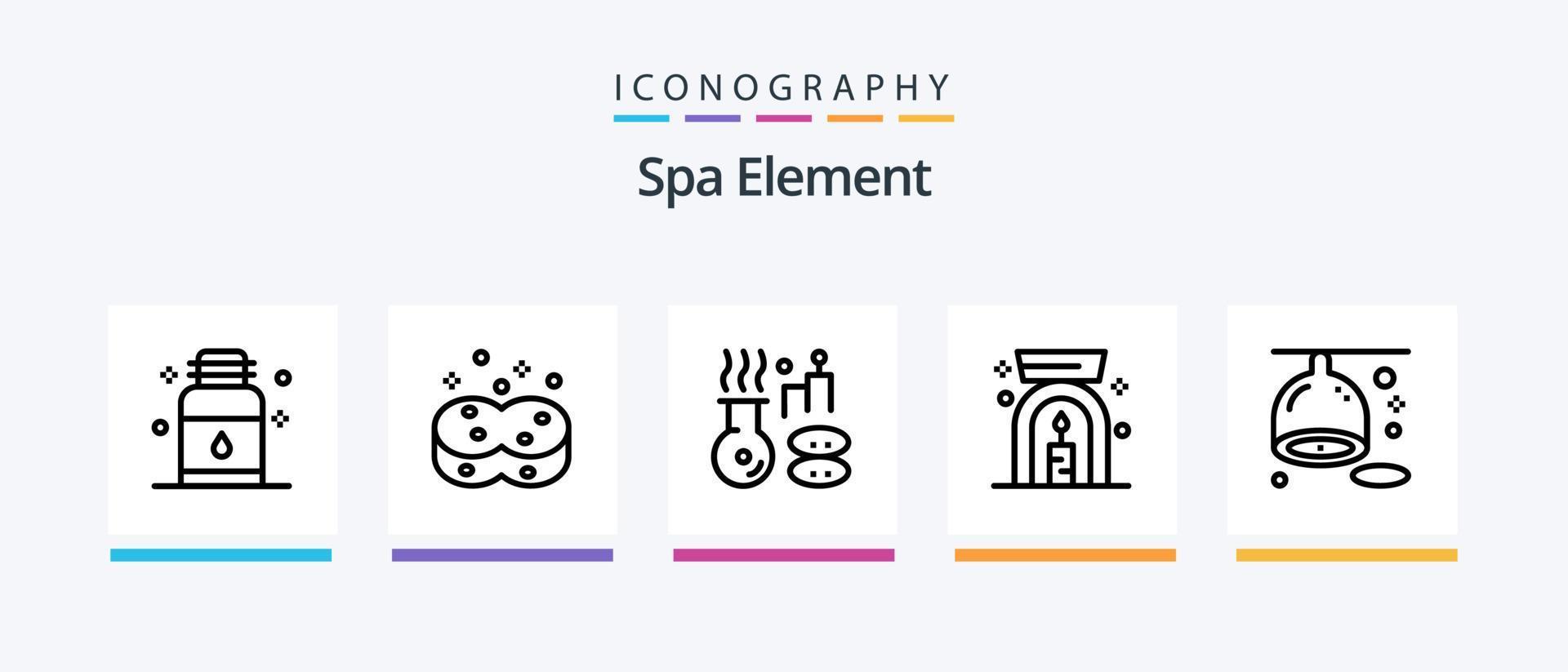 Spa Element Line 5 Icon Pack Including candles. wellness. beauty. spa. candle. Creative Icons Design vector