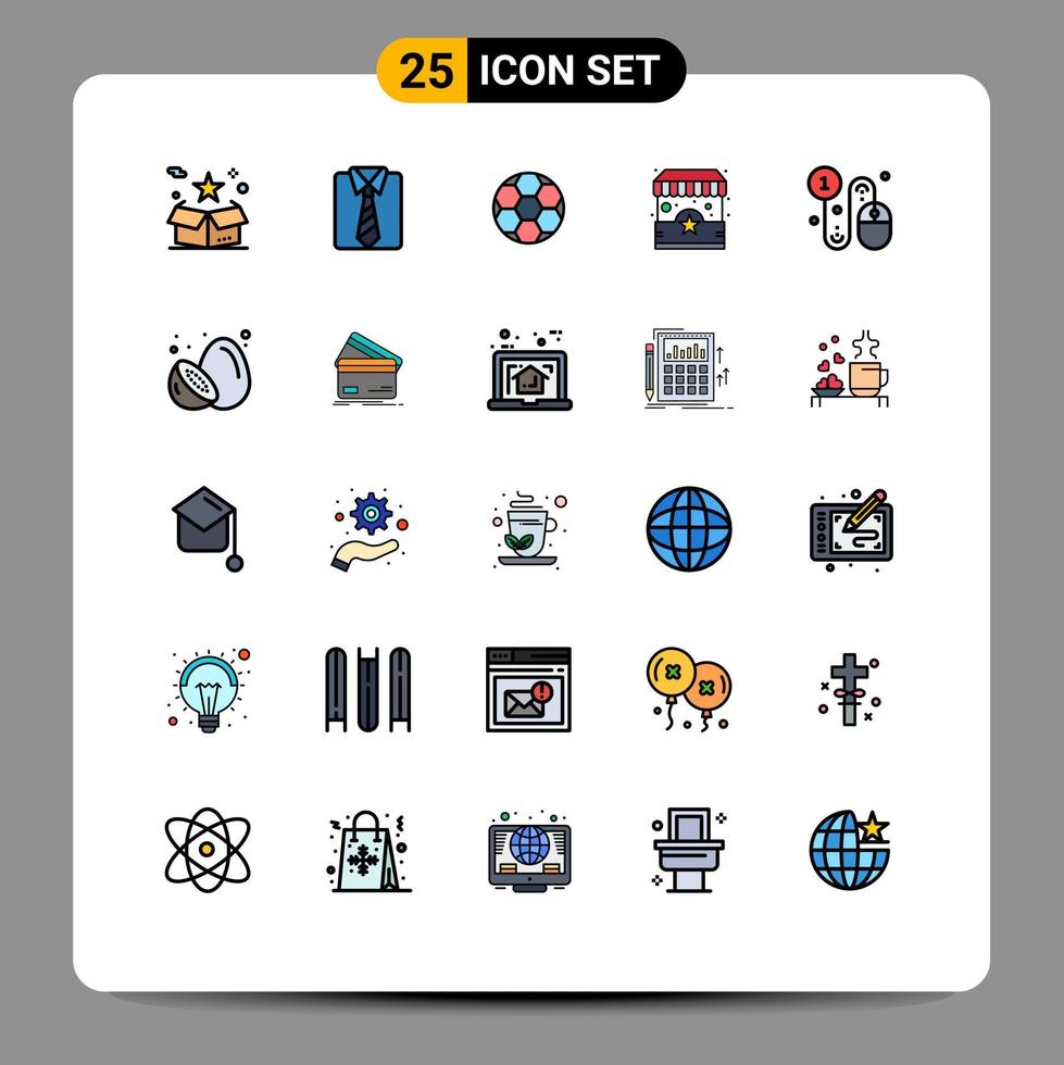 Universal Icon Symbols Group of 25 Modern Filled line Flat Colors of business shopping fathers day shop sport Editable Vector Design Elements