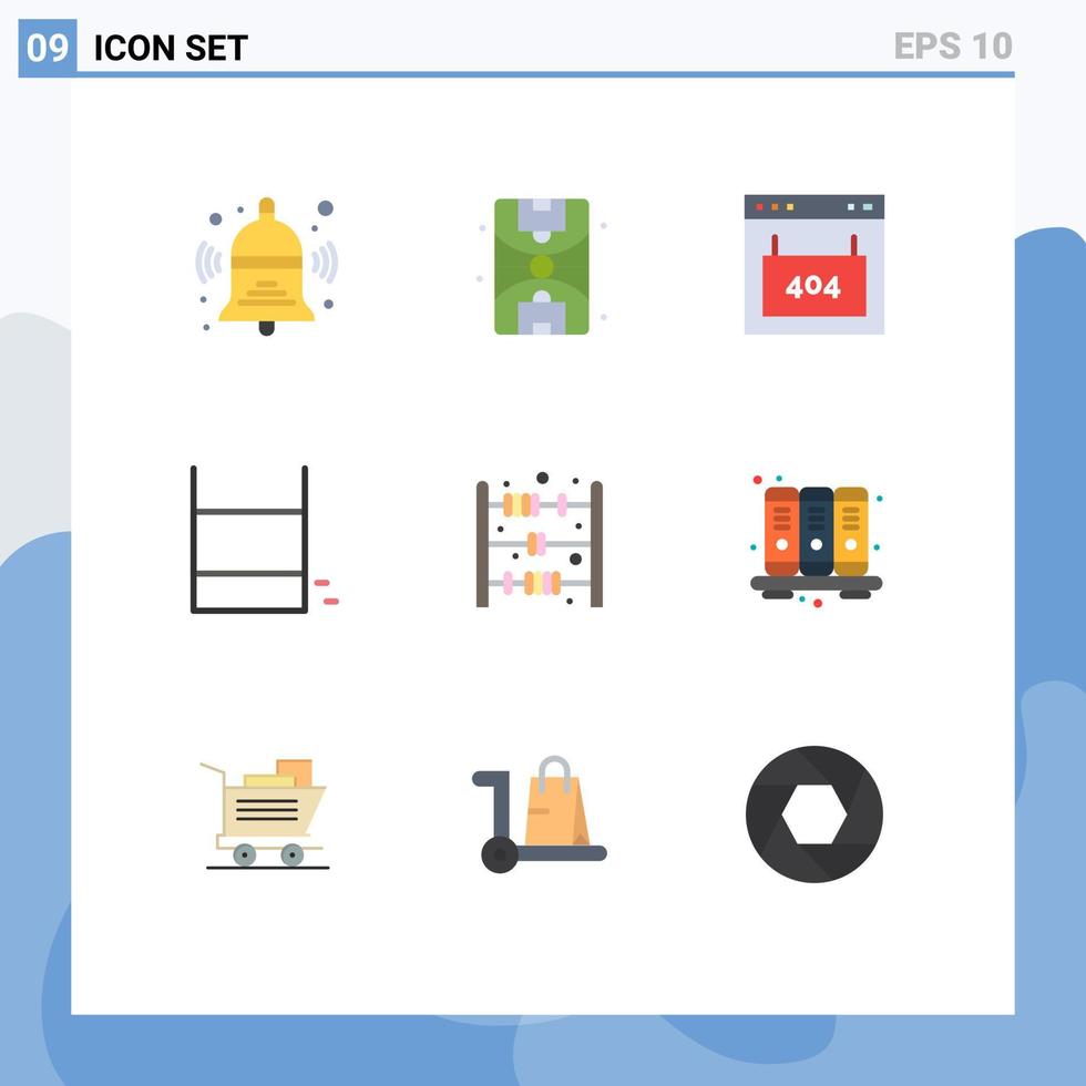 9 Universal Flat Colors Set for Web and Mobile Applications baby sport error ring game Editable Vector Design Elements