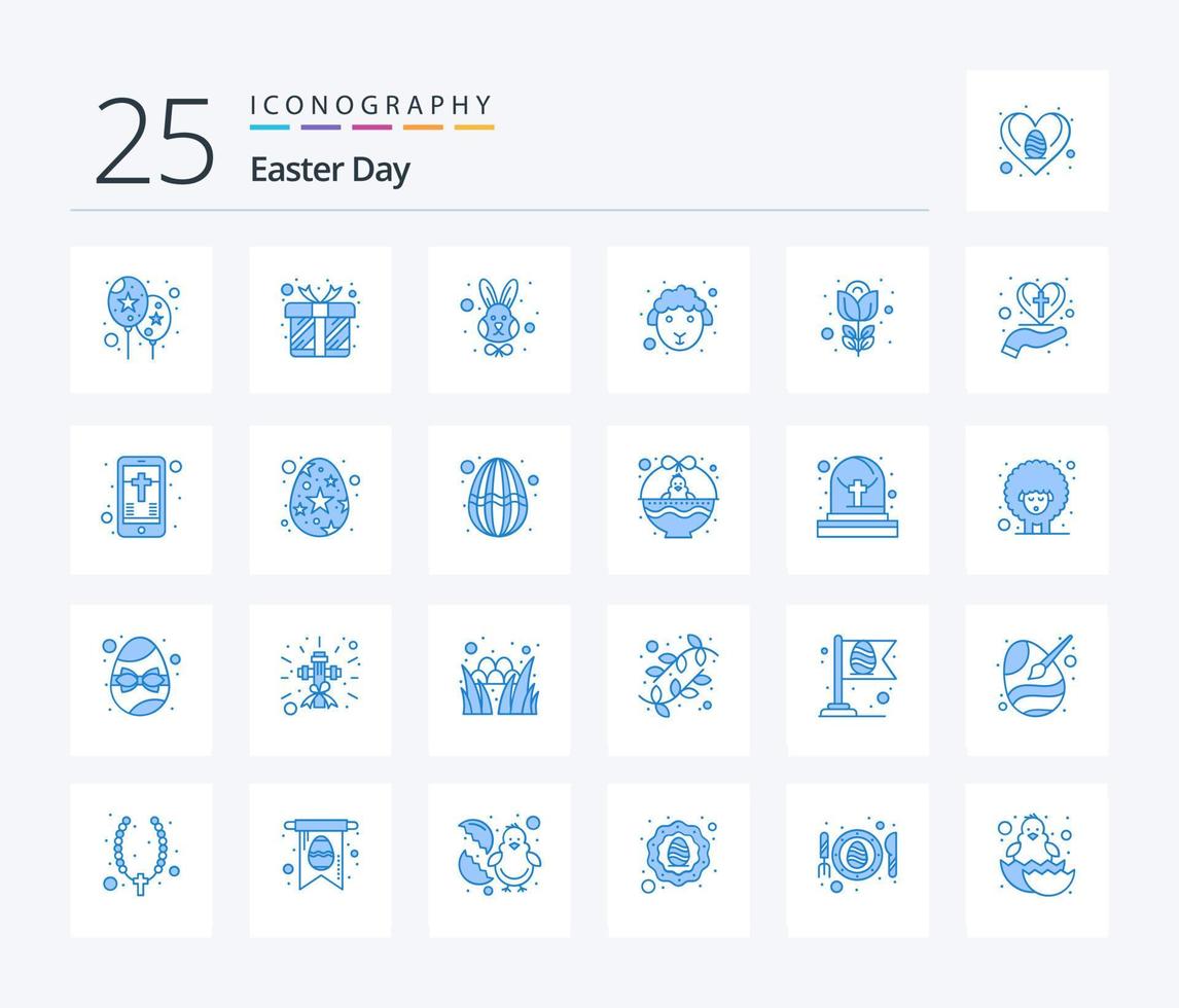 Easter 25 Blue Color icon pack including nature. easter. easter. sheep. easter vector