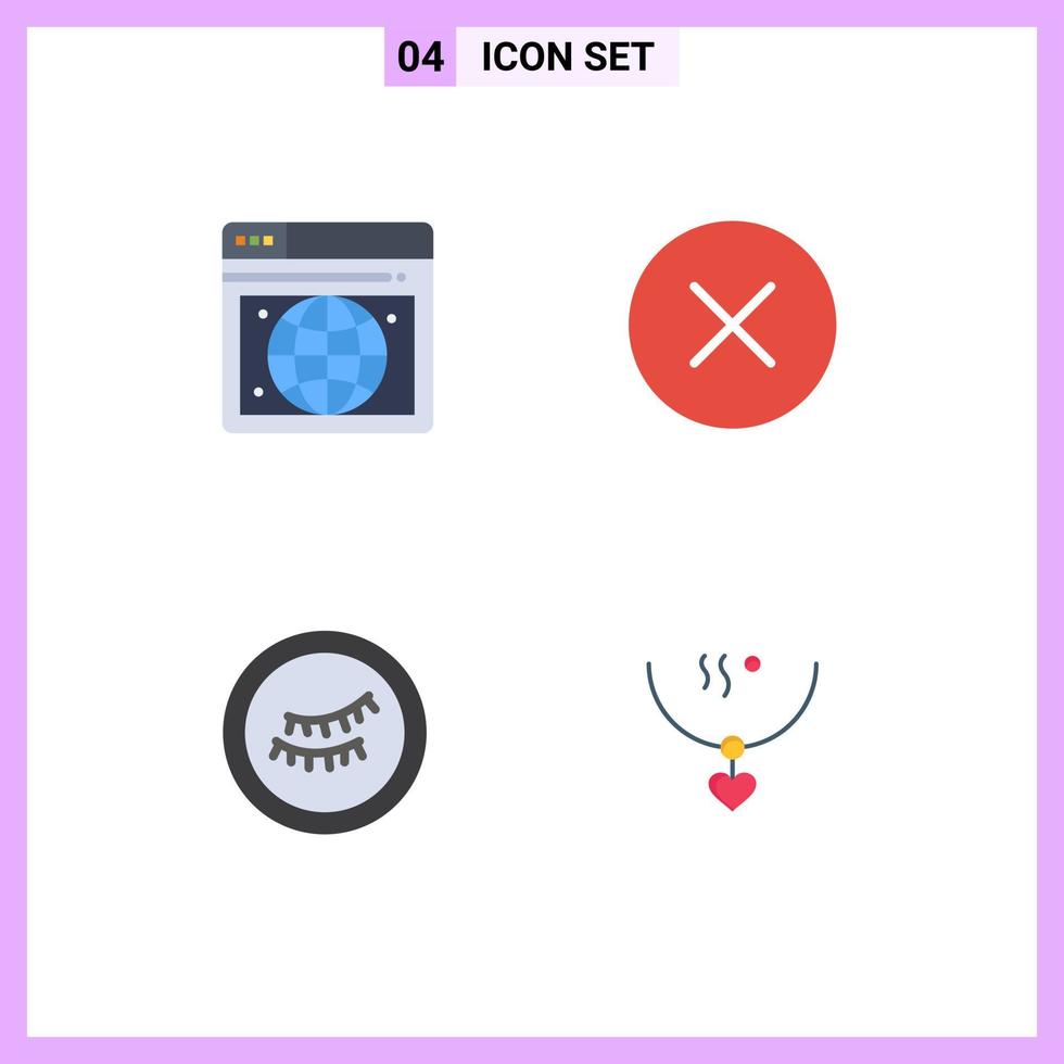 Modern Set of 4 Flat Icons and symbols such as seo amulet error multimedia marriage Editable Vector Design Elements