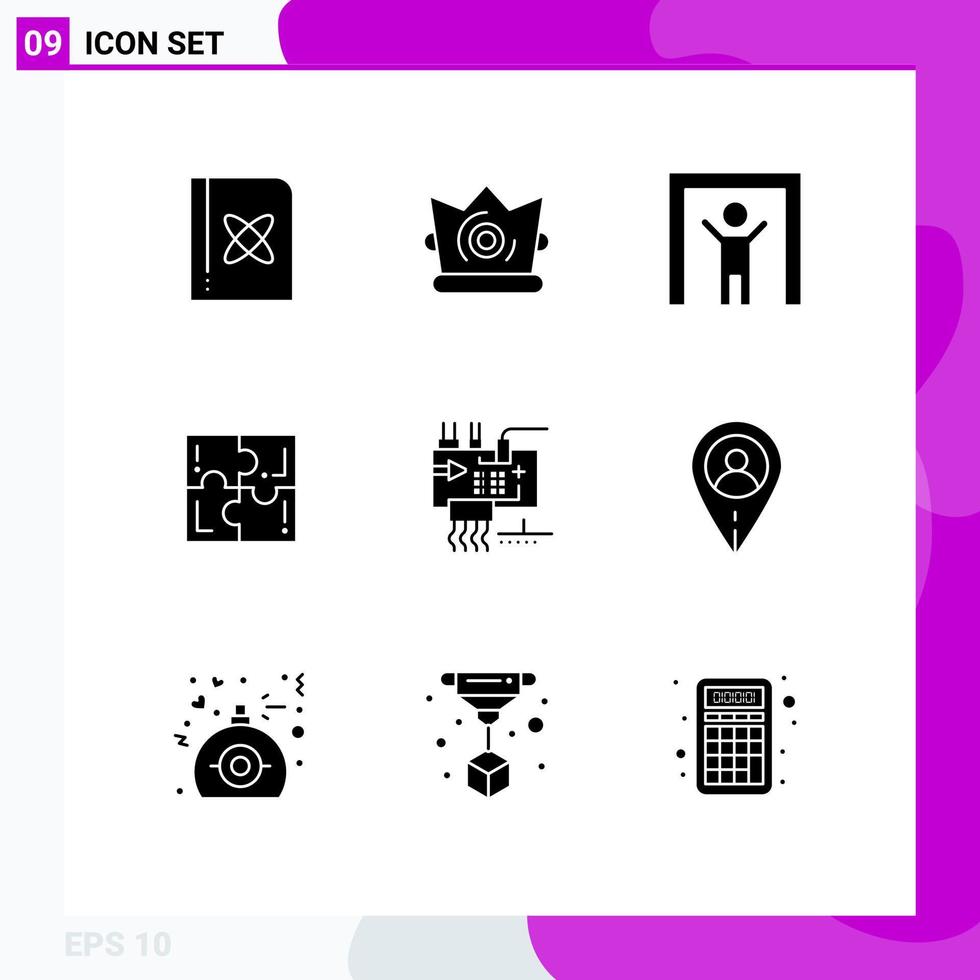 Solid Glyph Pack of 9 Universal Symbols of customize solve human scanner sport game Editable Vector Design Elements