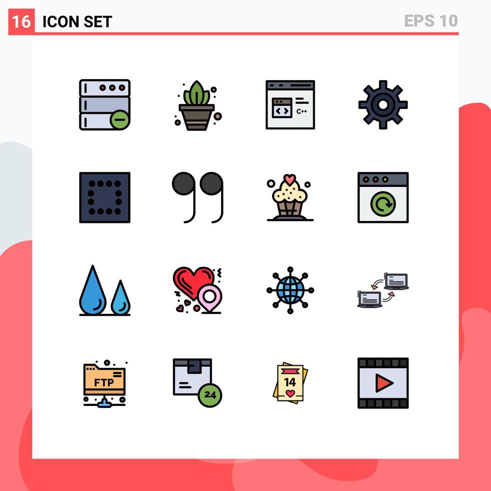 Stock Vector Icon Pack of 16 Line Signs and Symbols for close layout coding user interface Editable Creative Vector Design Elements