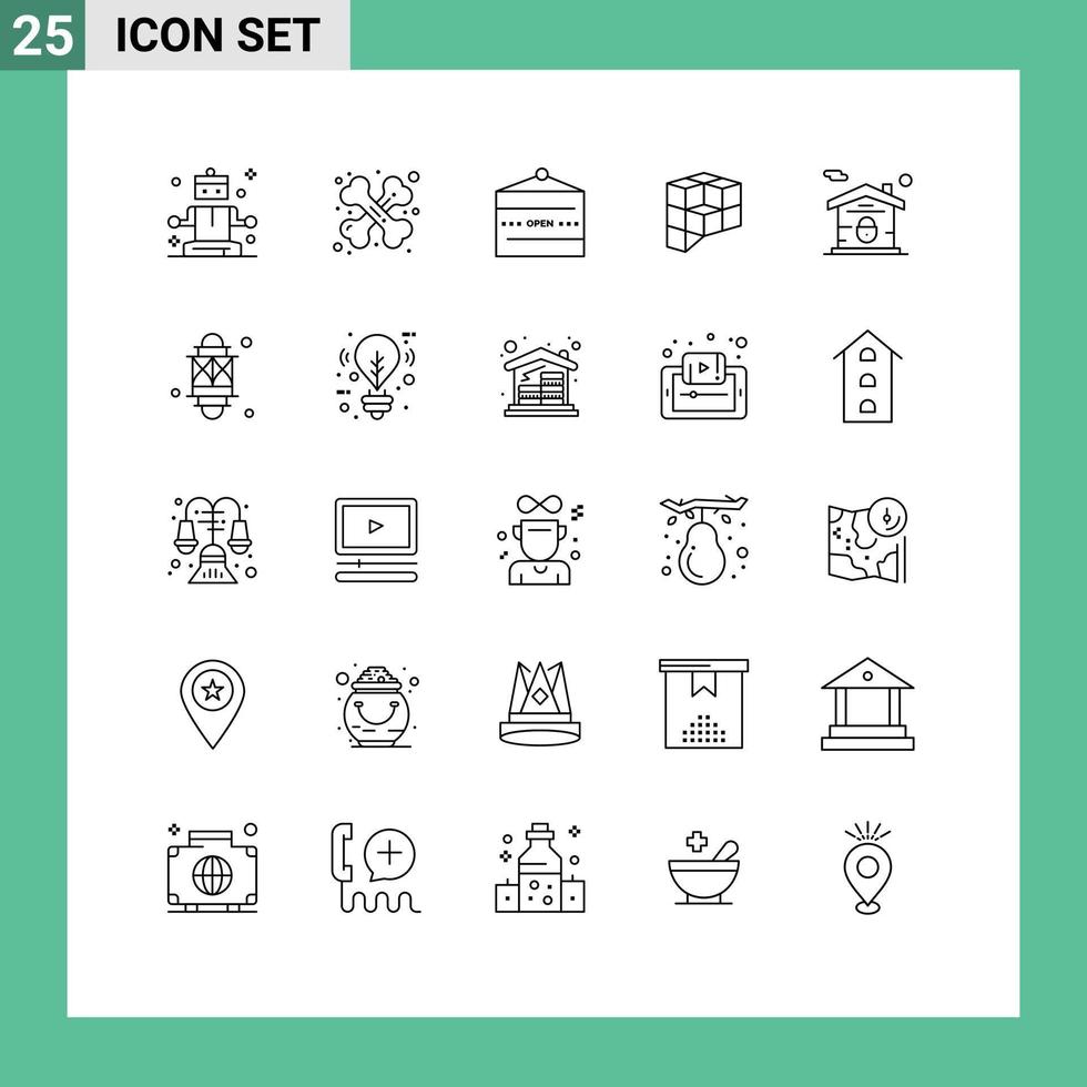 25 Universal Line Signs Symbols of house crypto currency food crypto peer plays Editable Vector Design Elements