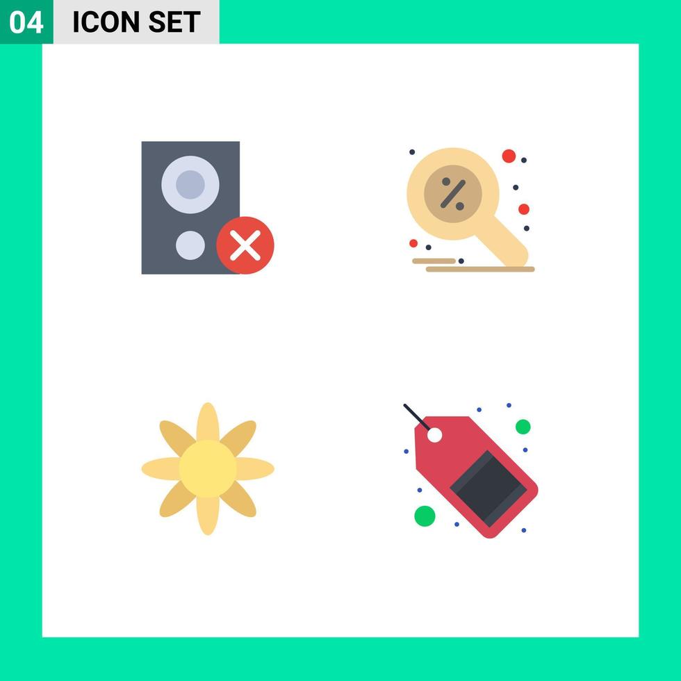 4 Creative Icons Modern Signs and Symbols of computers flower hardware find nature Editable Vector Design Elements