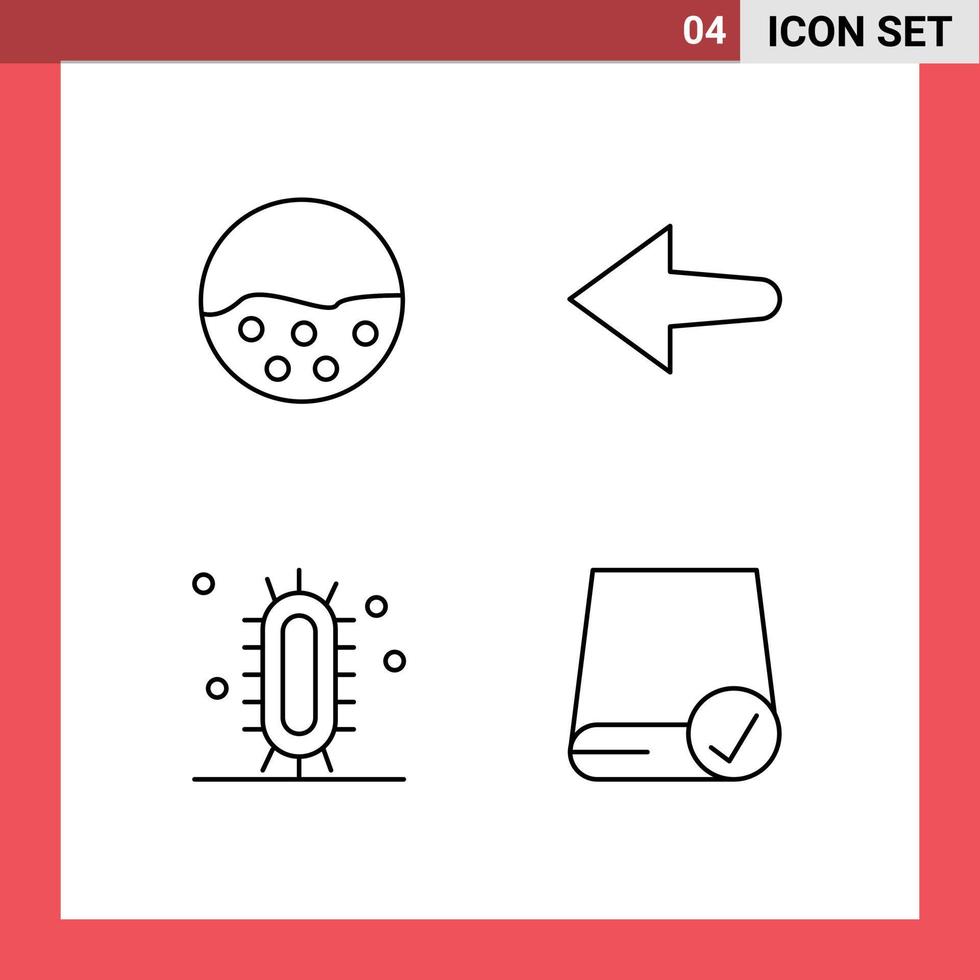 4 Creative Icons Modern Signs and Symbols of pigment learn skin left study Editable Vector Design Elements