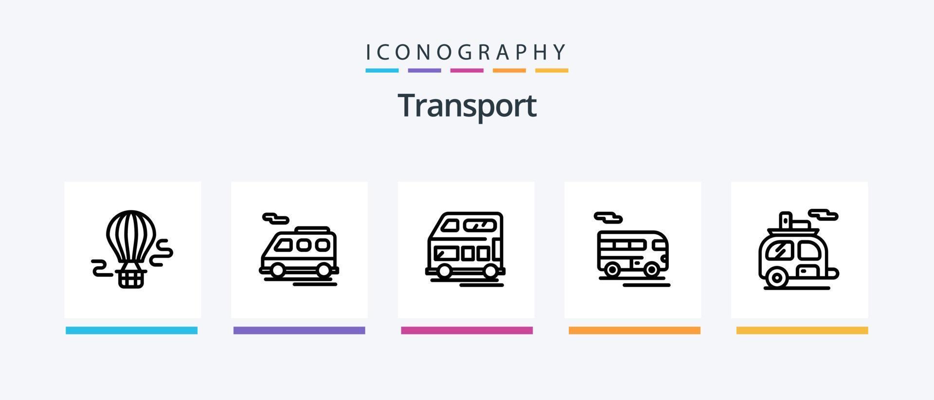 transporte línea 5 5 icono paquete incluso . transporte. transporte. transporte. vehículo. creativo íconos diseño vector