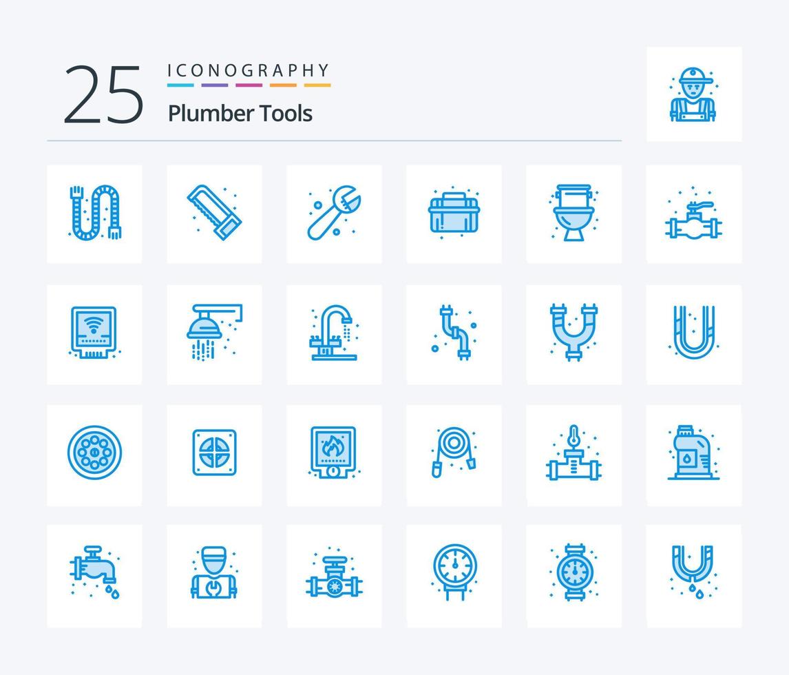 Plumber 25 Blue Color icon pack including plumber. plumbing. mechanical. plumber. detector vector