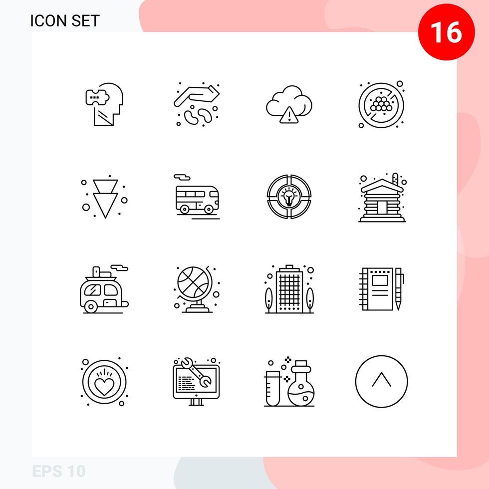 16 Thematic Vector Outlines and Editable Symbols of full arrow growth organic no diet Editable Vector Design Elements