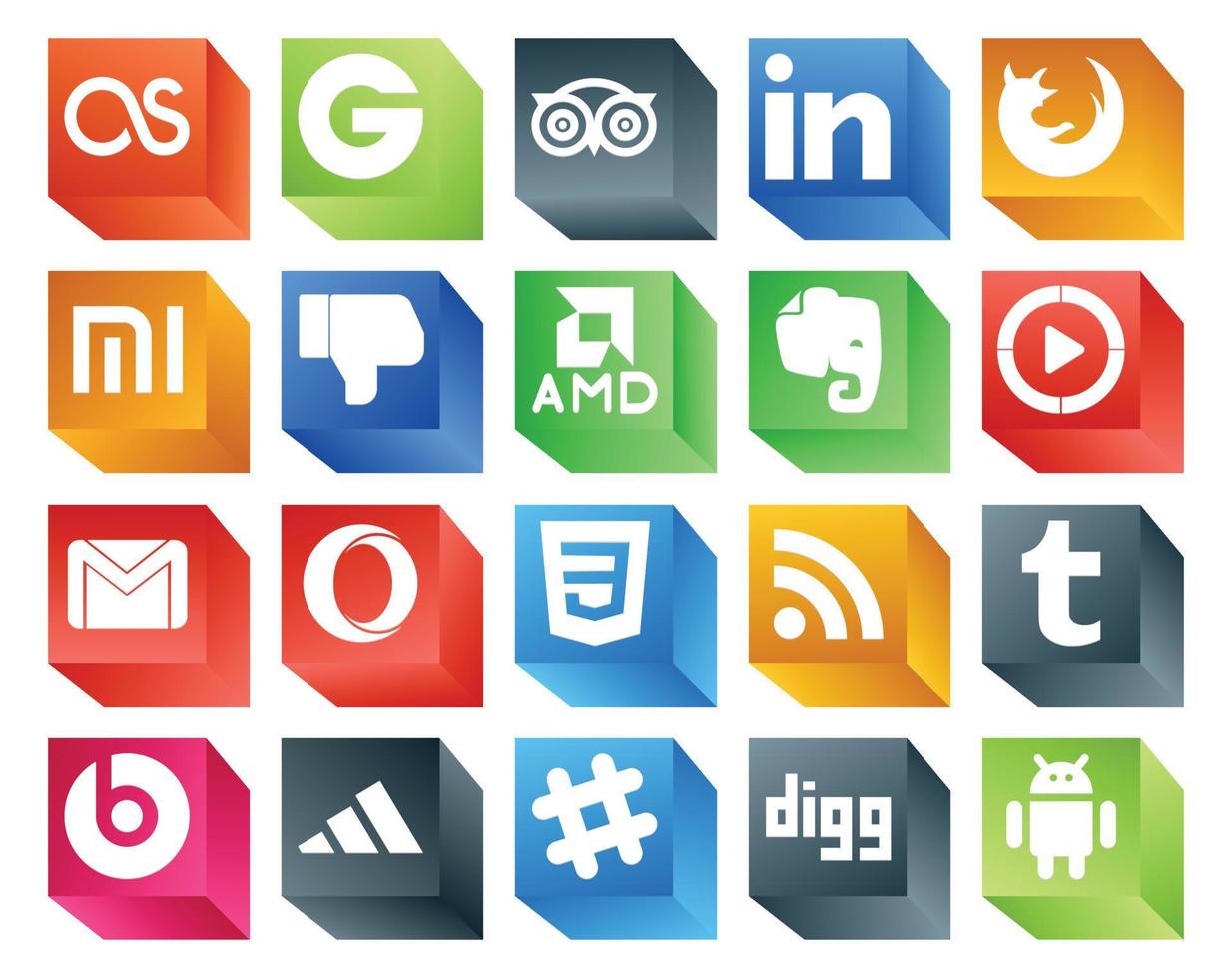 20 Social Media Icon Pack Including css mail dislike email video vector