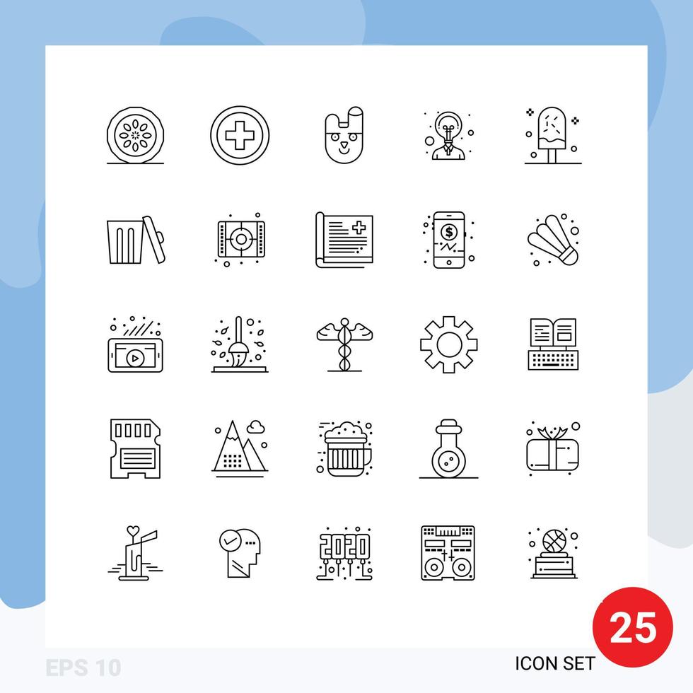 25 Line concept for Websites Mobile and Apps ice cold animal innovation creativity Editable Vector Design Elements