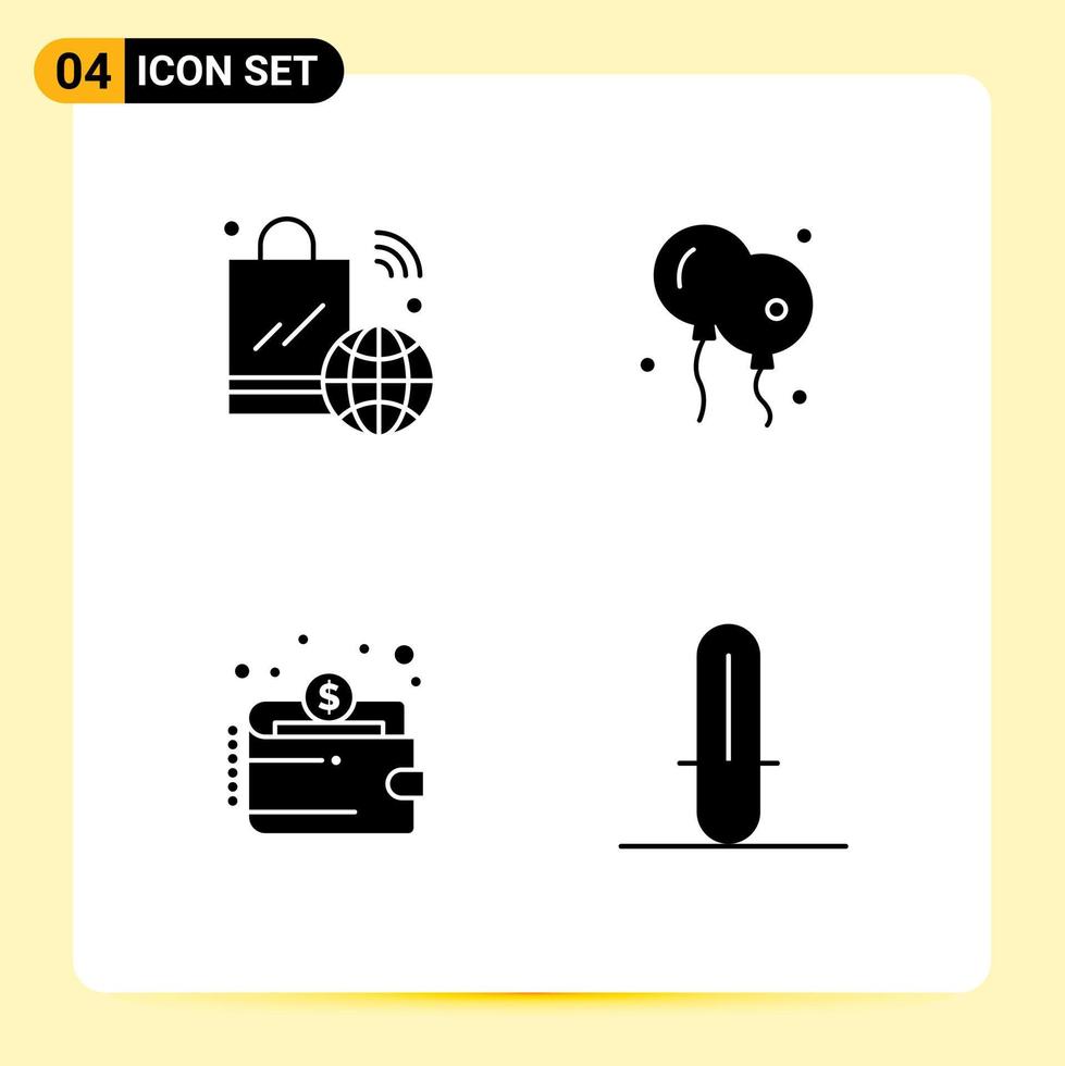 Mobile Interface Solid Glyph Set of Pictograms of shopping bag wallet iot easter money Editable Vector Design Elements