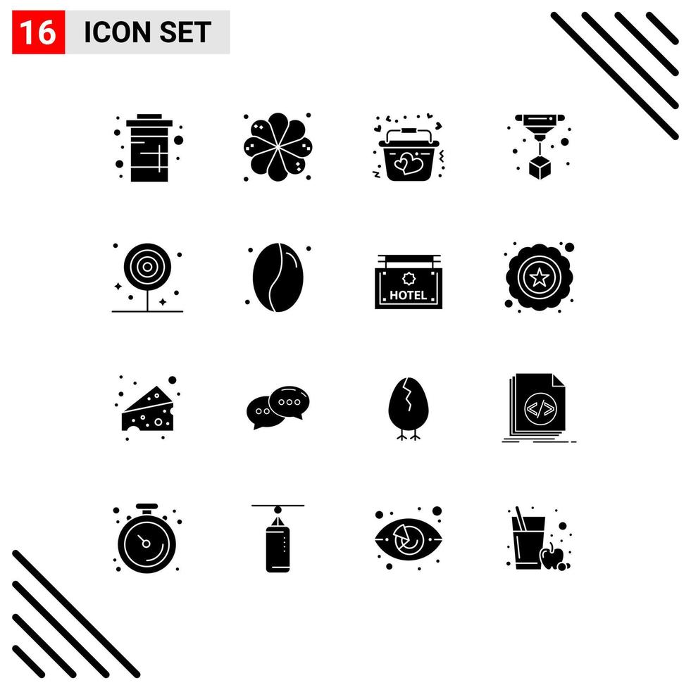 User Interface Pack of 16 Basic Solid Glyphs of drink breakfast basket technology print Editable Vector Design Elements