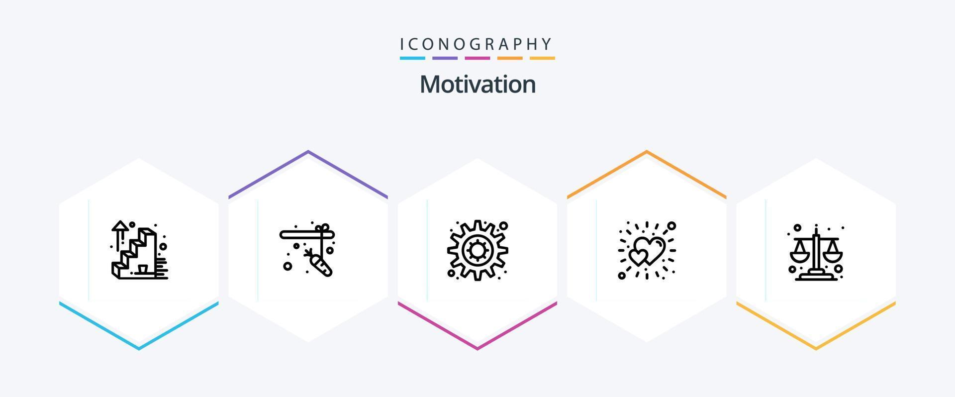 Motivation 25 Line icon pack including . equality. setting. balance scale. love vector