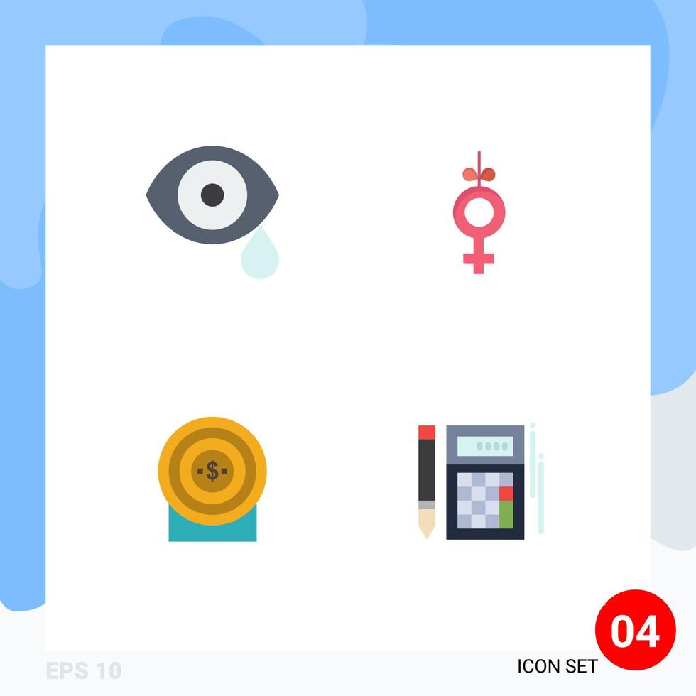 4 Creative Icons Modern Signs and Symbols of biology money science symbol target Editable Vector Design Elements