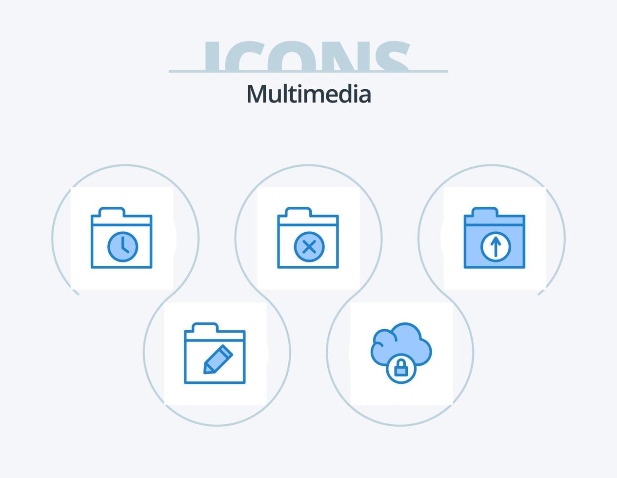 Multimedia Blue Icon Pack 5 Icon Design. . . history. upload. files vector