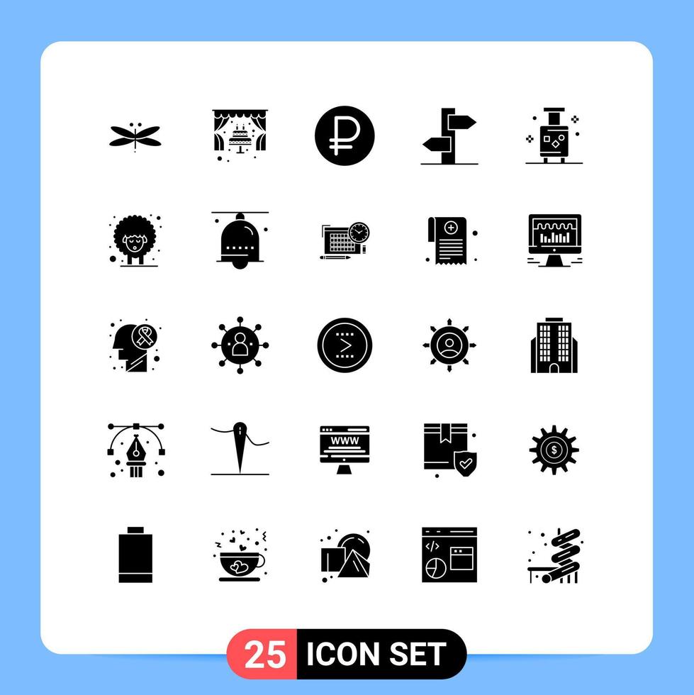 Universal Icon Symbols Group of 25 Modern Solid Glyphs of holiday sign wedding holiday sign Editable Vector Design Elements