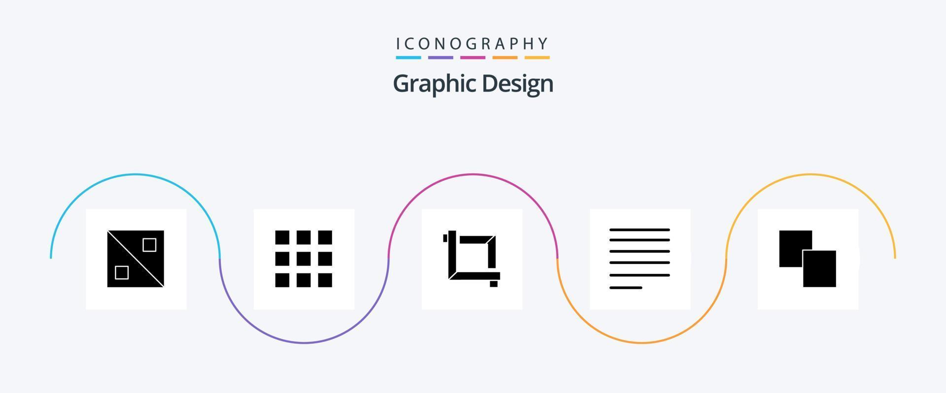 diseño glifo 5 5 icono paquete incluso . alinear. Copiar vector