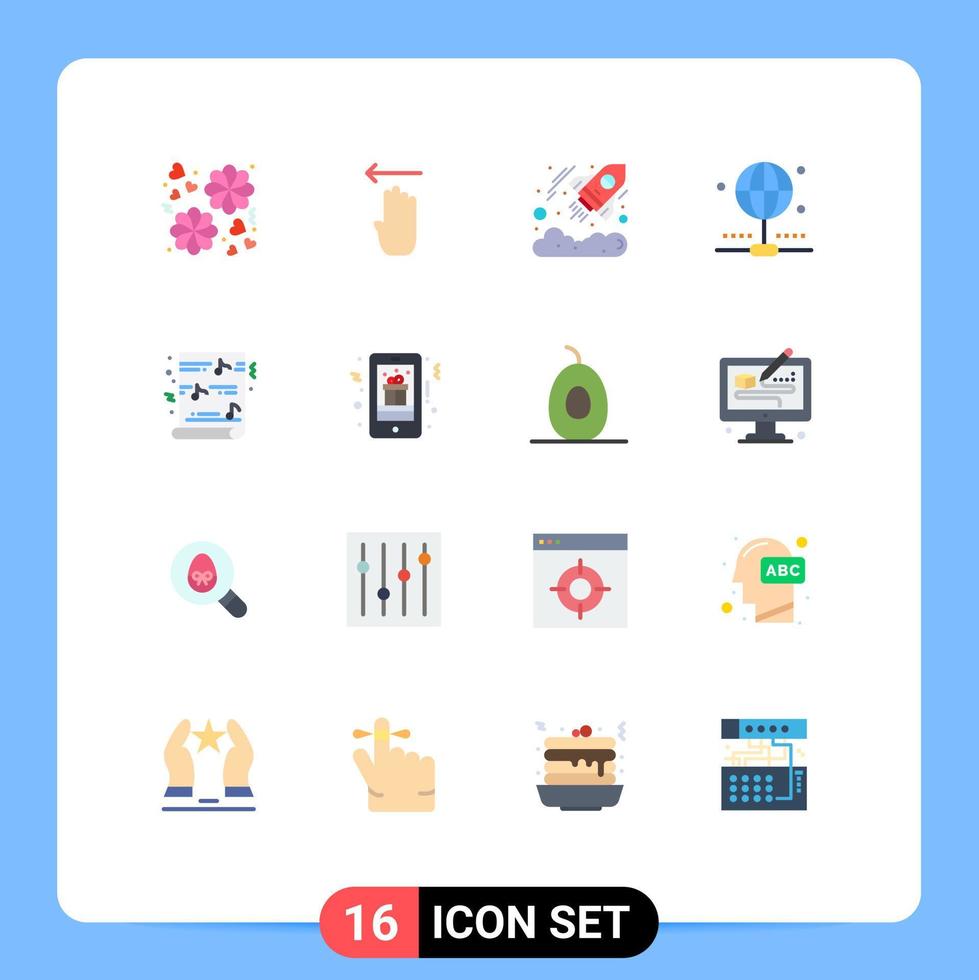 Modern Set of 16 Flat Colors Pictograph of religion funny currency christmas internet Editable Pack of Creative Vector Design Elements