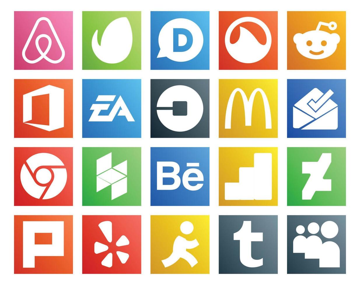 20 social medios de comunicación icono paquete incluso google analítica hozz Deportes cromo McDonalds vector