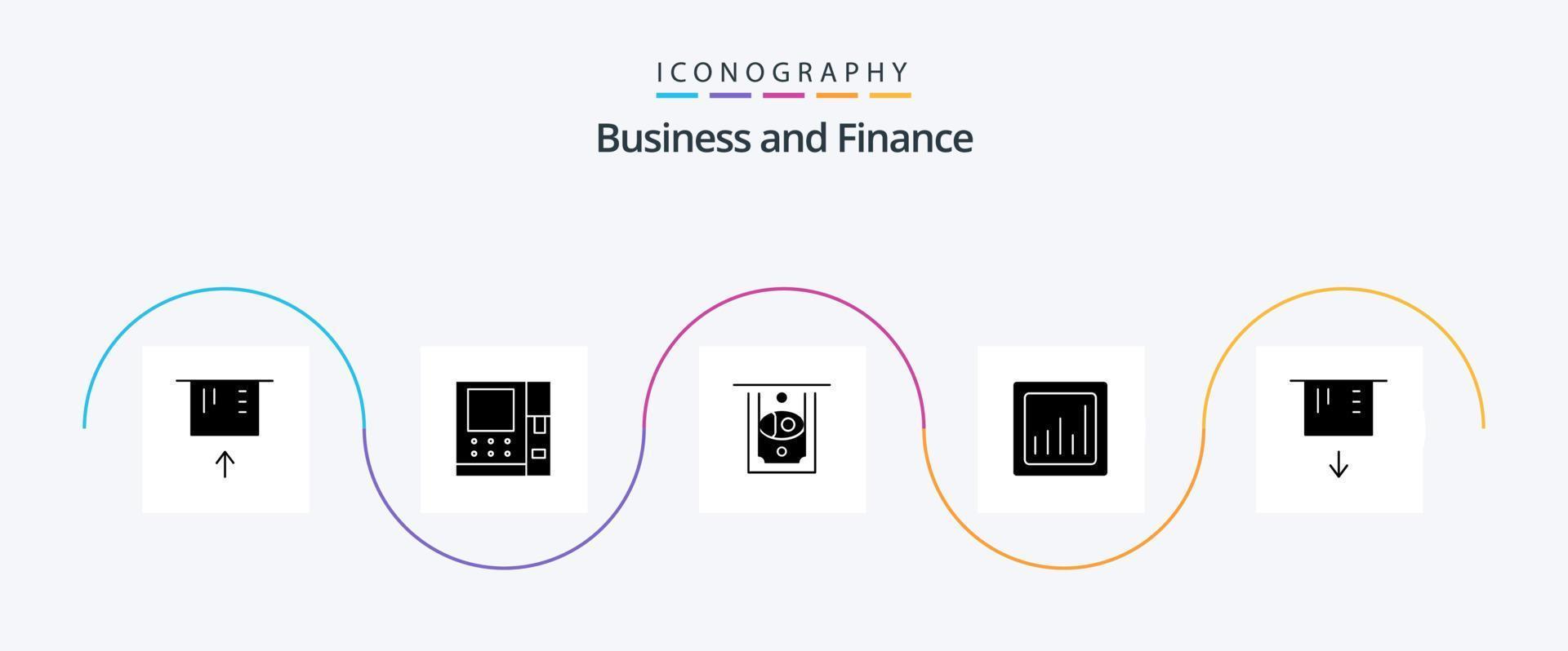 Finanzas glifo 5 5 icono paquete incluso . grafico. vector