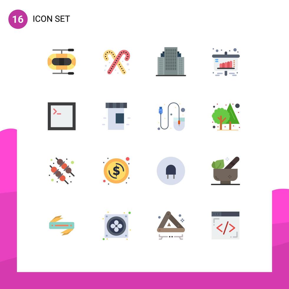 Set of 16 Modern UI Icons Symbols Signs for medical console building code presentation Editable Pack of Creative Vector Design Elements