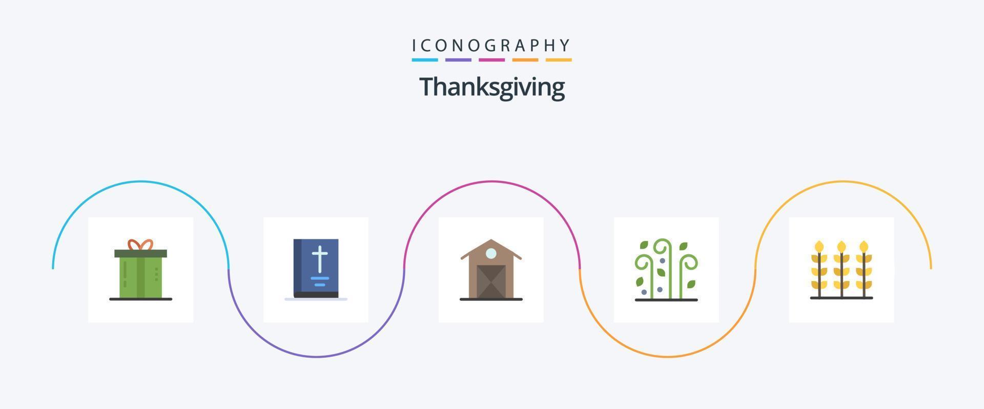 Thanks Giving Flat 5 Icon Pack Including wind. leaves. thanksgiving. blowing. house vector