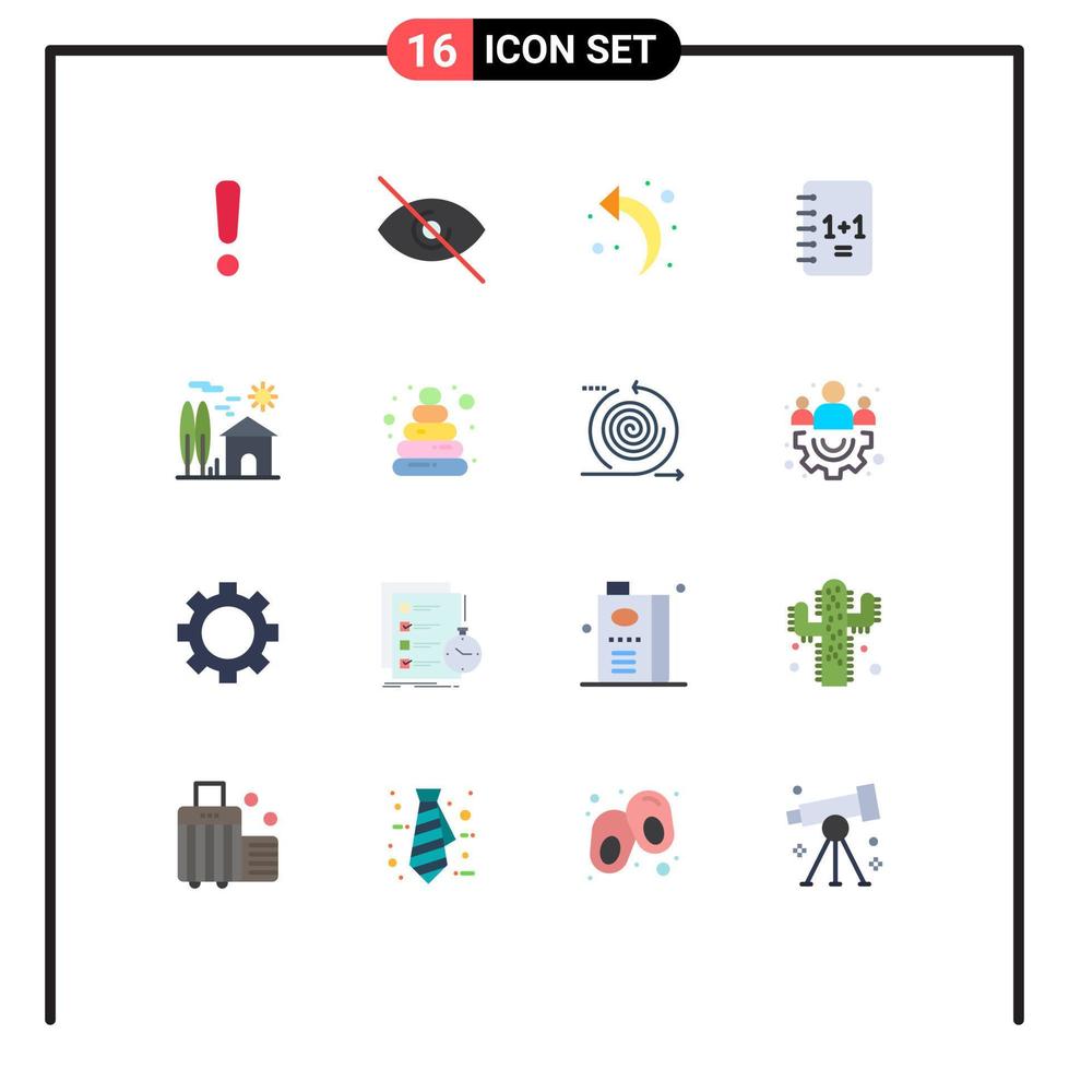 Stock Vector Icon Pack of 16 Line Signs and Symbols for real house back estate notepad Editable Pack of Creative Vector Design Elements
