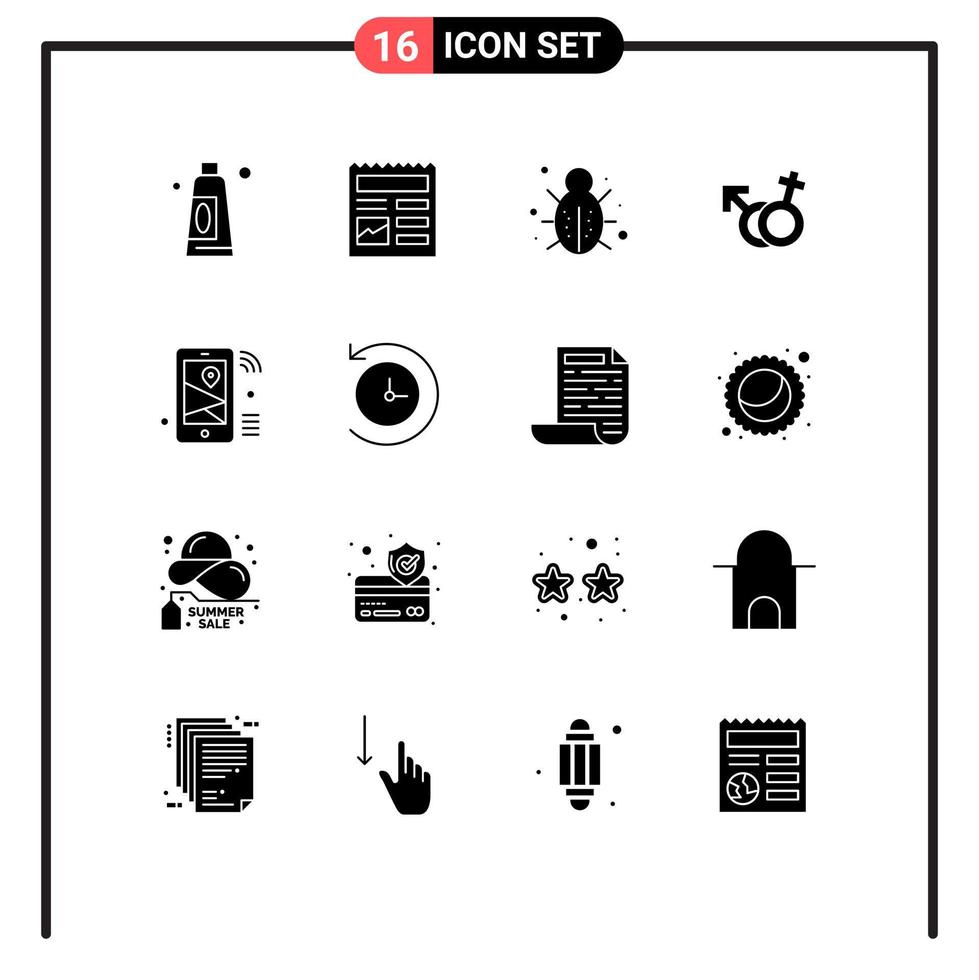 Stock Vector Icon Pack of 16 Line Signs and Symbols for iot female internet male gender Editable Vector Design Elements