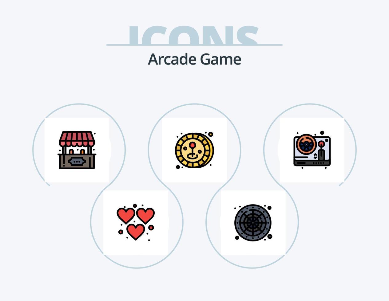 Arcade Line Filled Icon Pack 5 Icon Design. . game. cubes. star. play vector