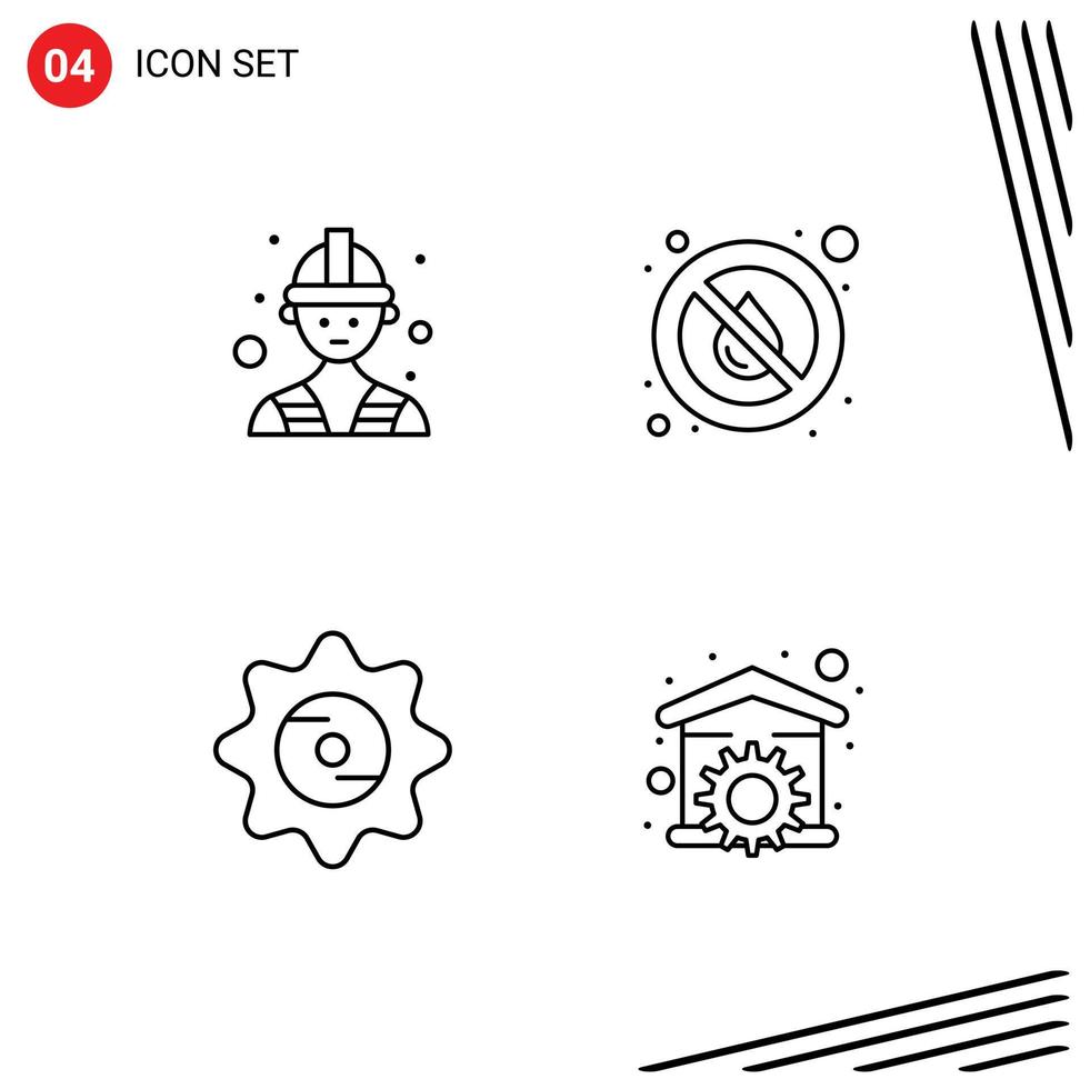 User Interface Pack of 4 Basic Filledline Flat Colors of builder cap drop water food Editable Vector Design Elements