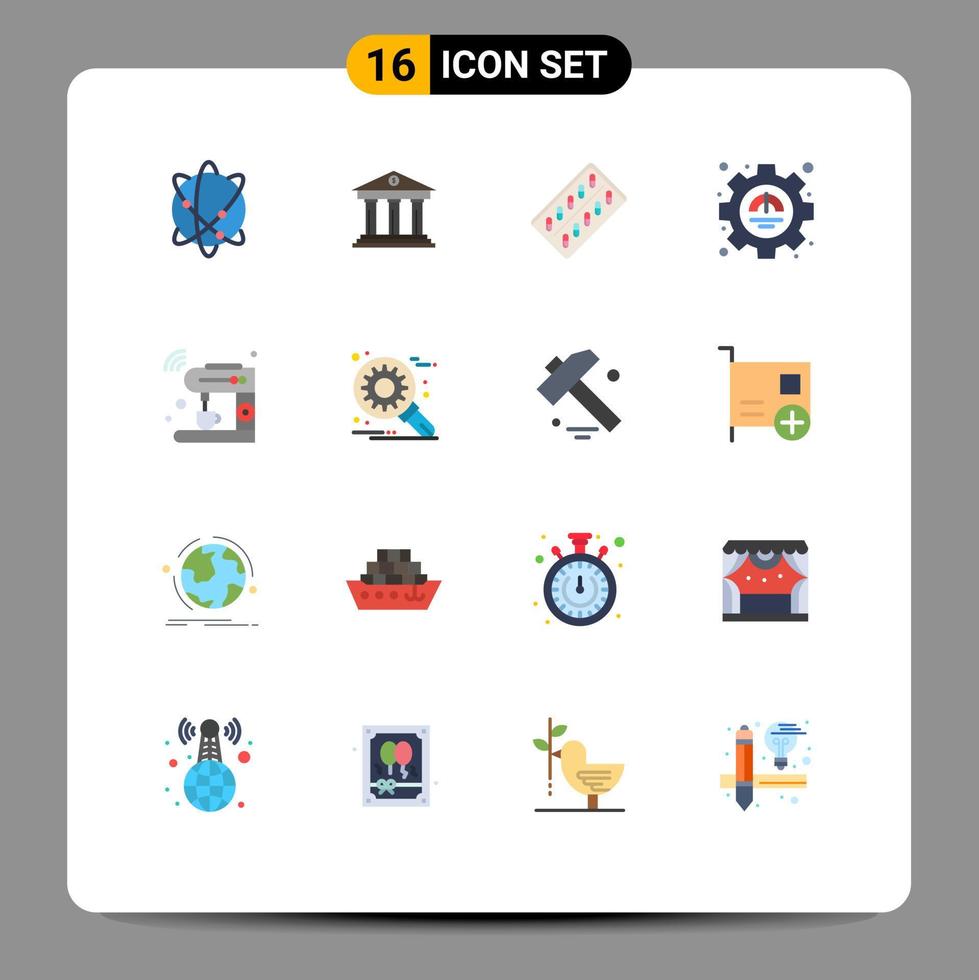 Universal Icon Symbols Group of 16 Modern Flat Colors of productivity excellency money efficiency tablet Editable Pack of Creative Vector Design Elements