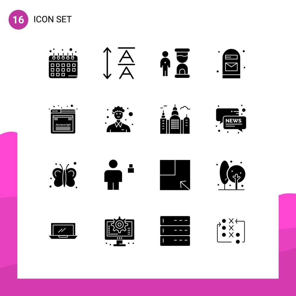 Stock Vector Icon Pack of 16 Line Signs and Symbols for web development optimization design office Editable Vector Design Elements