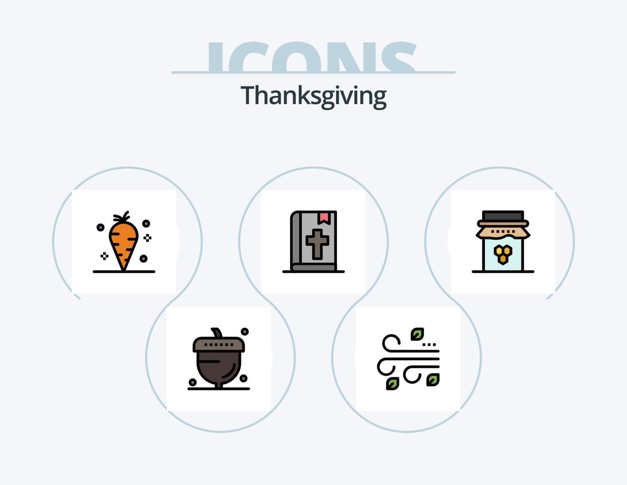 Thanksgiving Line Filled Icon Pack 5 Icon Design. bonfire. thanksgiving. bell. safety. thanksgiving vector